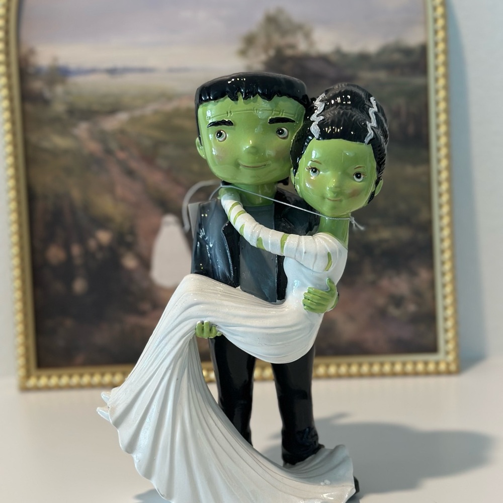 Halloween Frankenstein Bride Of Frankenstein Couple Figurine Statue 10"